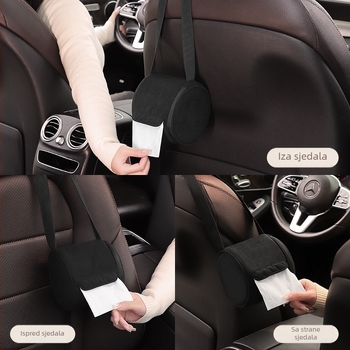 Kutija za maramice za auto, viseća na sjedalu, dodatak za unutrašnjost automobila, luksuzan izgled, veličina 52×12 cm