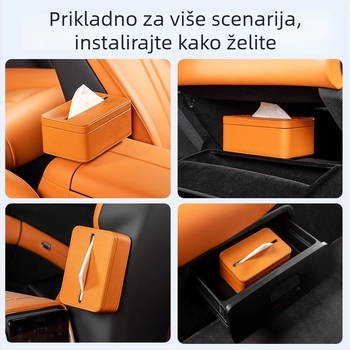 Kožna magnetska kutija za maramice za automobil Xiaomi Yu7, boja interijera usklađena, dimenzije 17×11.5×7.5 cm