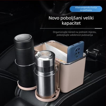 Automobilska višenamjenska kutija za maramice, držač za čaše na stražnjoj strani naslona i kutija za pohranu