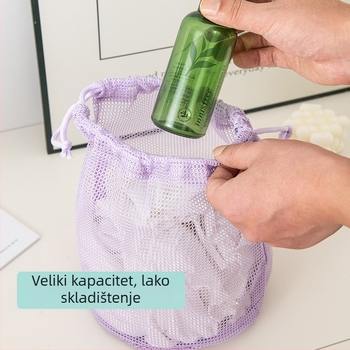 Putna mrežasta torbica za pohranu sa šnurom, prozračna i prijenosna za donje rublje, zidni 3D neseser za kozmetiku