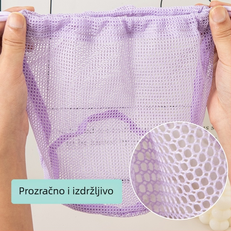 Putna mrežasta torbica za pohranu sa šnurom, prozračna i prijenosna za donje rublje, zidni 3D neseser za kozmetiku