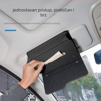 Kožna kutija za maramice u automobilu, viseća na sunčanom viziru