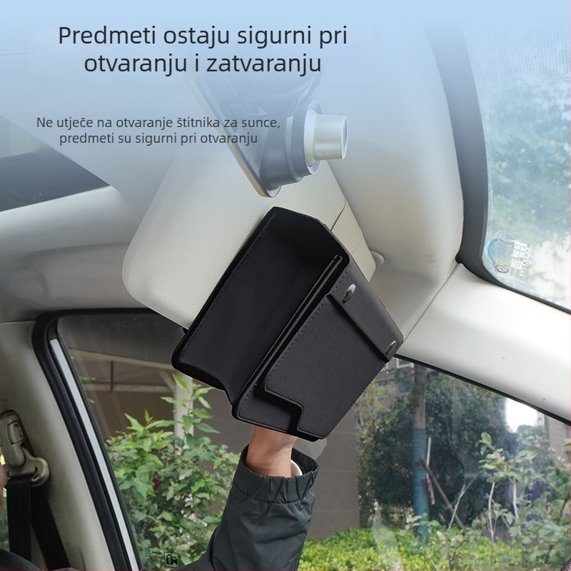 Kožna kutija za maramice u automobilu, viseća na sunčanom viziru