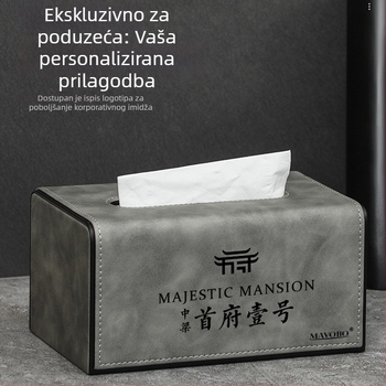 Kožna kutija za maramice za dnevni boravak, kreativna visokokvalitetna kutija za papir, minimalistička kutija za papir s mogućnošću otiska logotipa