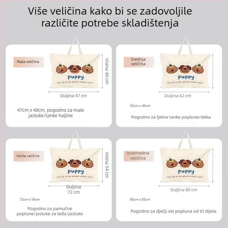 Torba za skladištenje jorgan za djecu, vodootporna i otporna na vlagu, stil ručne torbe, za putovanja i kućno skladištenje