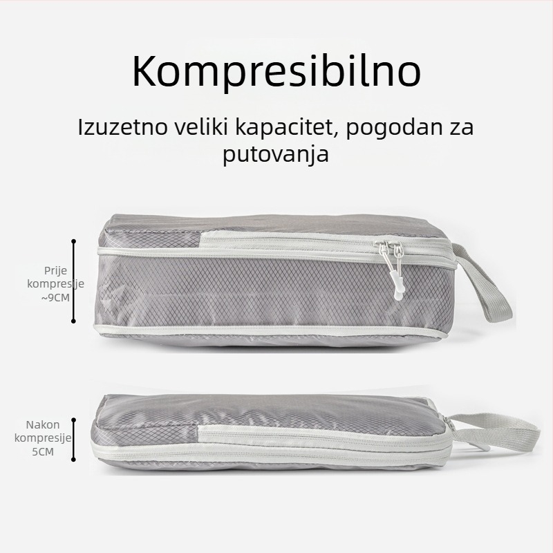 Četverodijelni set kompresijskih vrećica za putovanja – otporne na vlagu i prašinu, vreće za pohranu prtljage s velikim kapacitetom, za kućnu upotrebu