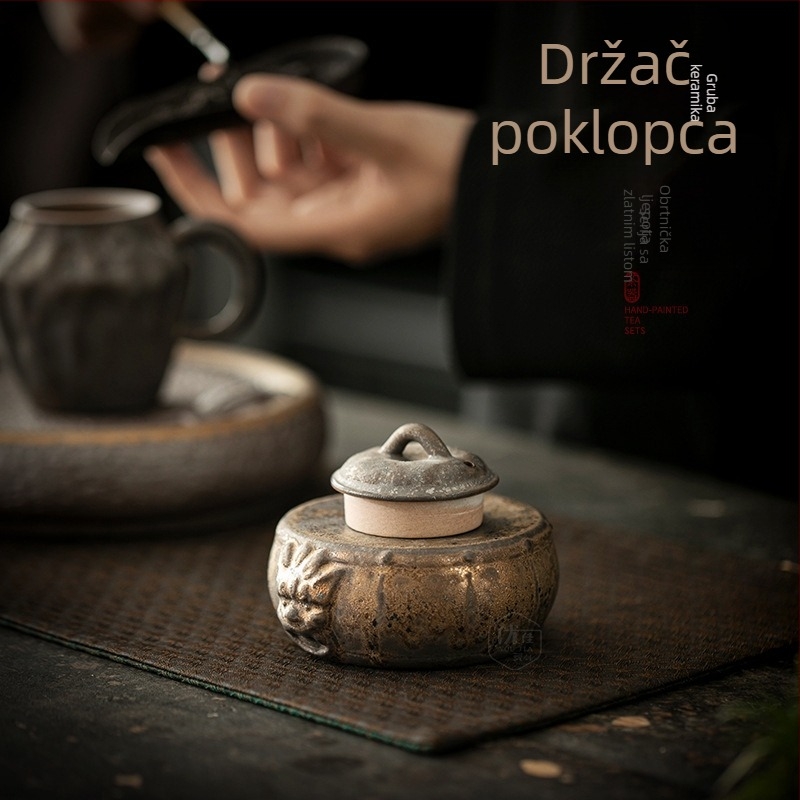 Keramički držač poklopca za čajnik od ljubičaste gline, stalk za poklopac, Gongfu čaj dodatak, podmetač za čaj i tacna za čaj