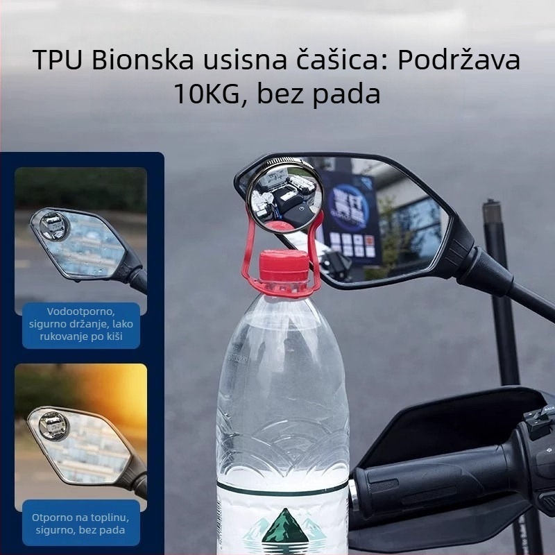 Motociklističko retrovizor, malo kružno ogledalo, široko vidno polje, ultra-širok kut konveksno ogledalo, pomoć pri mrtvim kutovima i vožnji unazad