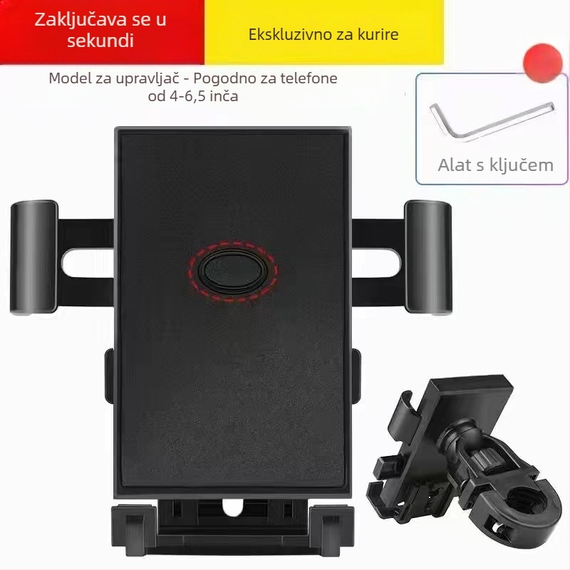 Univerzalni držač za telefon i navigaciju za električna vozila, motocikle i bicikle, s vijčanim učvršćenjem i dizajnom za ublažavanje vibracija