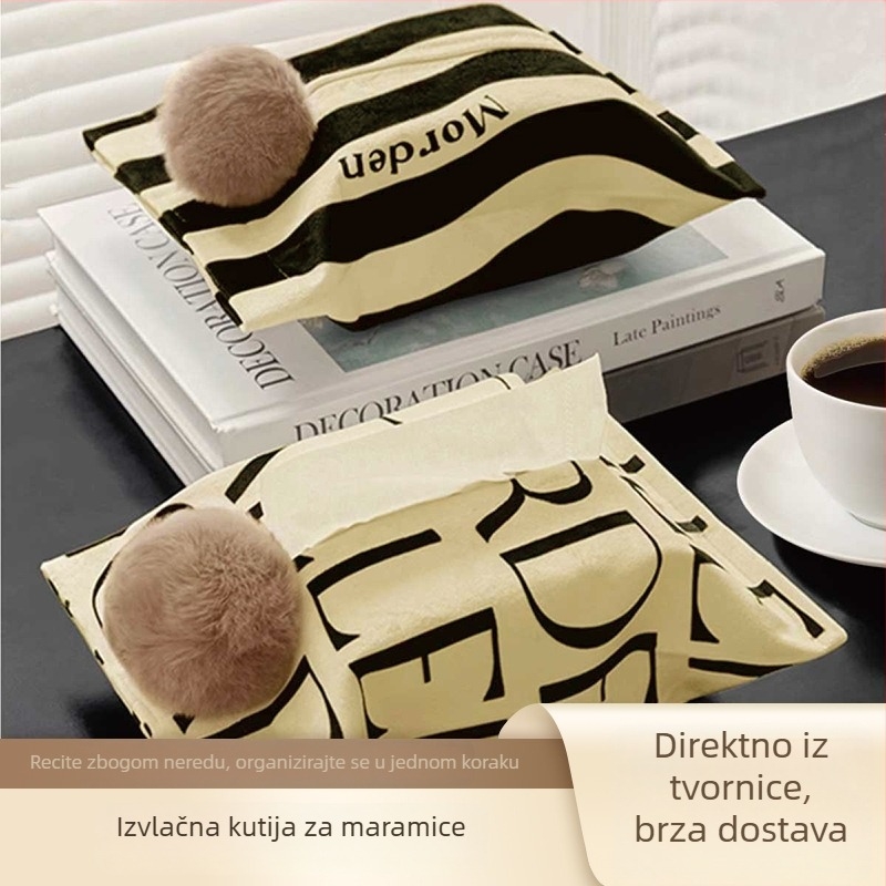 Hua Pai moderna minimalistička kutija za maramice s mrežastim uzorkom, model Sackcloth Print 1, za dom, dnevni boravak i automobil, s izvlačnim dizajnom
