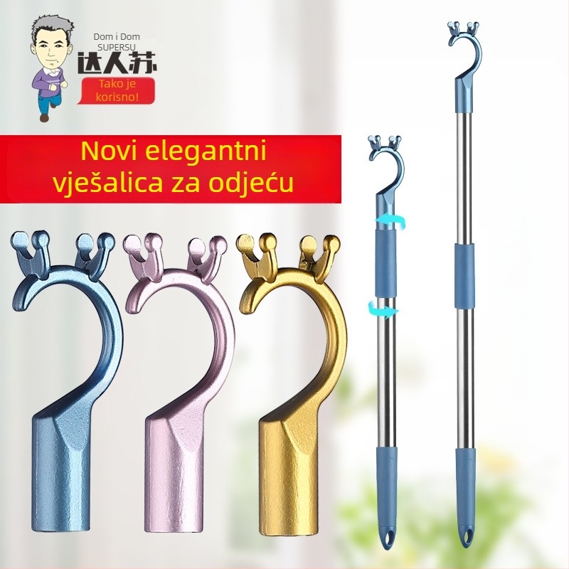 Nehrđajući čelični štap za odjeću s aluminijskim dijelom — teleskopska sušilica