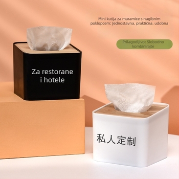 Mini kutija za papirnate maramice od bambusa sa šikim otvorom, kompaktnih dimenzija, za dom, ured i ugostiteljstvo