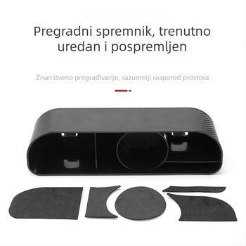 Organizator za stražnja sjedala automobila s držačem za čašu i kutijom maramica – višenamjenski spremnik