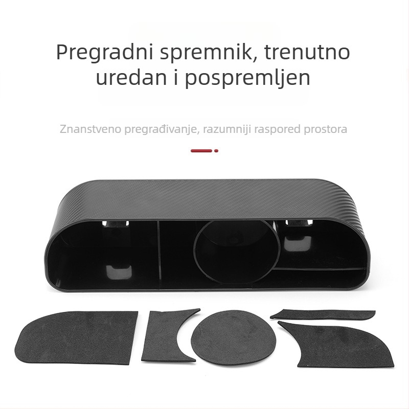 Organizator za stražnja sjedala automobila s držačem za čašu i kutijom maramica – višenamjenski spremnik