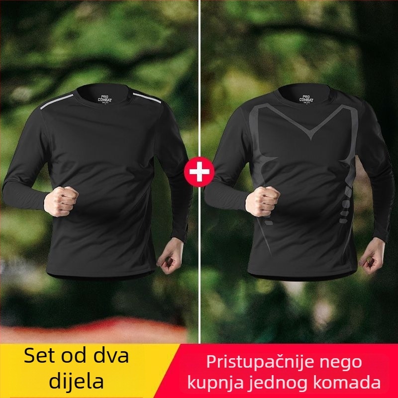 Muška majica s dugim rukavima od ice silk materijala, lagana ljetna, brzo se suši, prozračna, zaštita od sunca, za trčanje na otvorenom i fitness