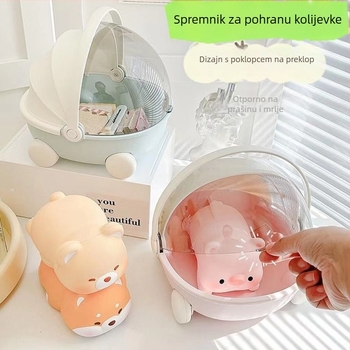 Koš za pohranu velikog kapaciteta s preklopnim poklopcem za kolijevicu i igračke