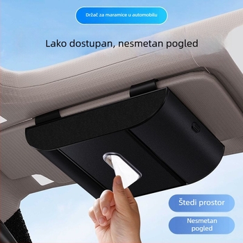 Višenamjenska viseća kutija za maramice u automobilu s pretincom za kartice i nosačem za naočale