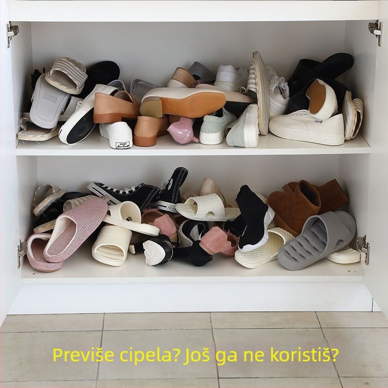Stalak za cipele koji štedi prostor, dvostruki sloj, pogodan za dom ili studentski dom, organizator obuće