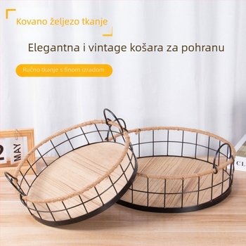 Kovani željezni pleteni retro stolni organizator za sitnice, grickalice i igračke.