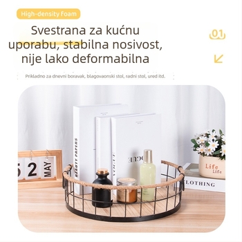 Kovani željezni pleteni retro stolni organizator za sitnice, grickalice i igračke.