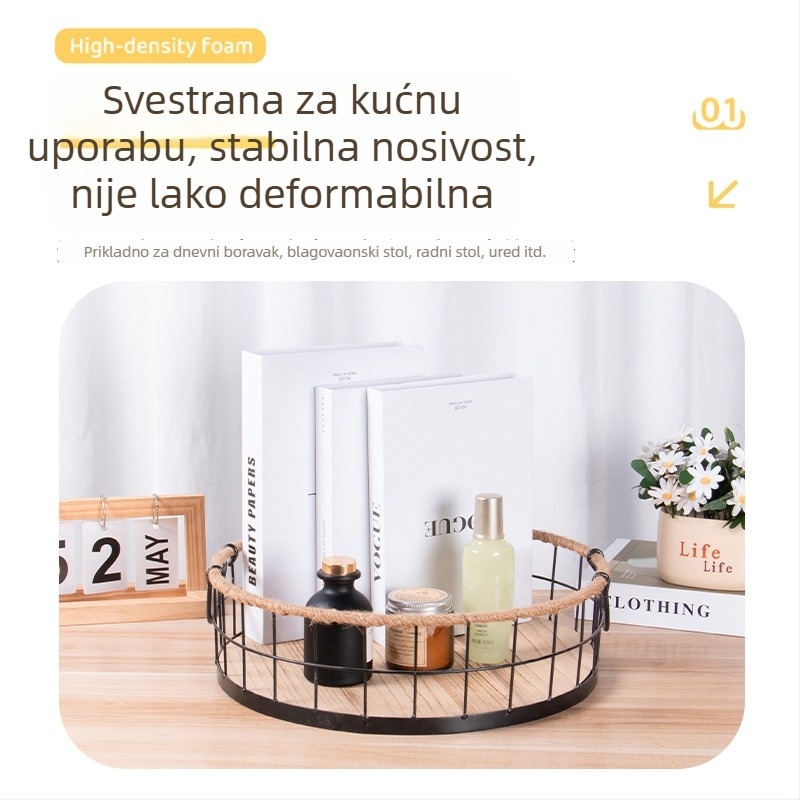 Kovani željezni pleteni retro stolni organizator za sitnice, grickalice i igračke.