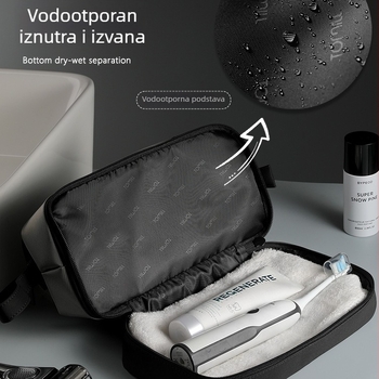 Muški neseser za putovanje s odjeljivanjem suho/mokro, velikog kapaciteta, vodootporna kozmetička torbica za putovanja