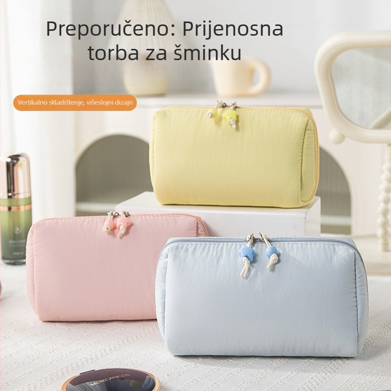 Najlon kozmetička torbica, velika kapaciteta, prijenosna putna torbica s odjeljcima