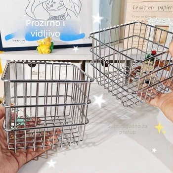 Plavi kovani željezni organizator za stolnu kozmetiku, ruževe i njegu kože