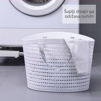 Plastična košara za rublje s otvorima, ručna košara za kupaonicu