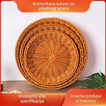 Ručna okrugla košarica za pohranu voća, kruha i grickalica