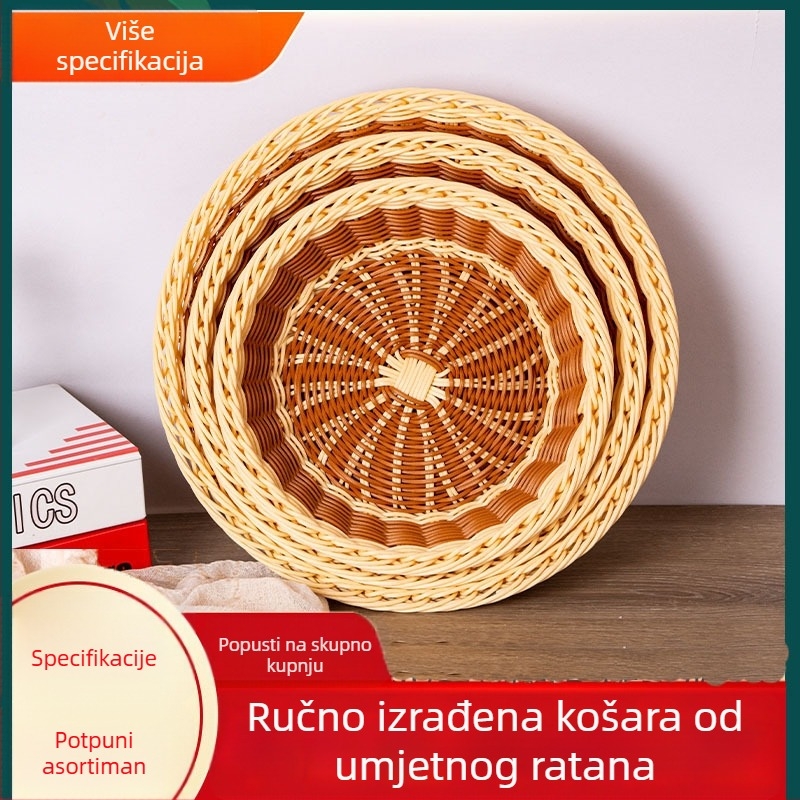 Ručna okrugla košarica za pohranu voća, kruha i grickalica