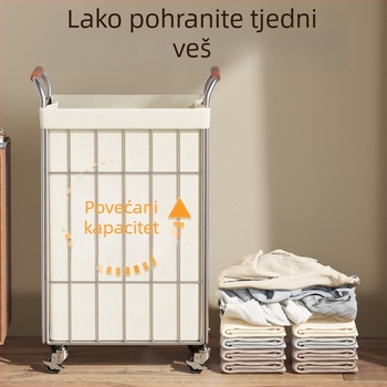 Koš za prljavo rublje za kućnu upotrebu, s kotačićima, velik kapacitet, moderni minimalistički dizajn, za kupaonicu