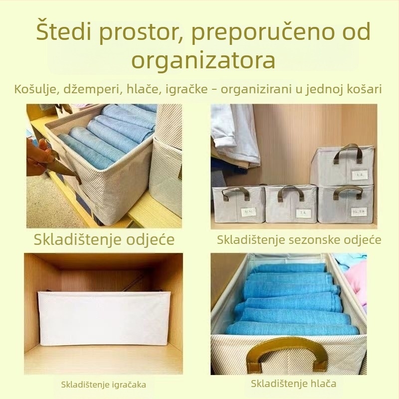 Košara za odlaganje odjeće u spavaću sobu, periva, sklopiva, višenamjenski stolni organizator sa ladicom