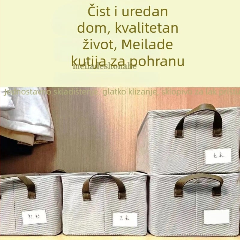 Košara za odlaganje odjeće u spavaću sobu, periva, sklopiva, višenamjenski stolni organizator sa ladicom