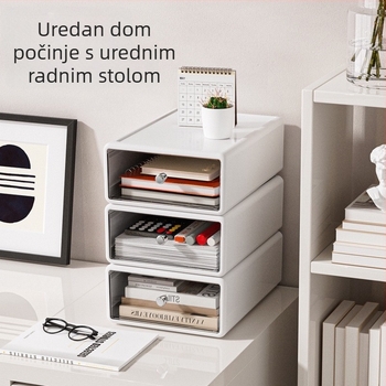 Organizator za stolni radni prostor s ladicom za kozmetiku i nakit, kutija za pohranu za dom i učenje