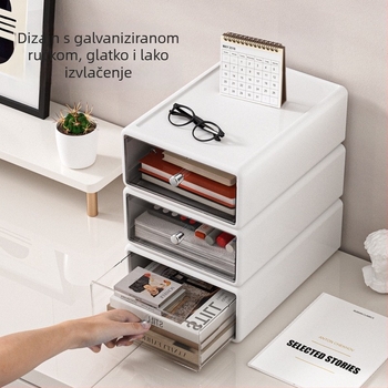 Organizator za stolni radni prostor s ladicom za kozmetiku i nakit, kutija za pohranu za dom i učenje