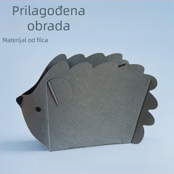 Košara za pohranu od filca u obliku ježića, prilagodljiva za stolni organizator, sladak crtić dizajn