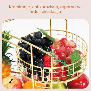 Trostruki slojeviti okrugli koš za voće u skandinavskom stilu, za kućnu upotrebu, dnevni boravak i skladištenje užina