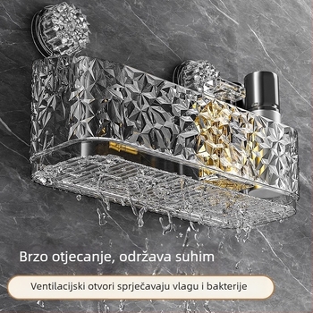 Zidni organizator za kupaonicu s usisnim čašicama, bez bušenja, za kozmetiku
