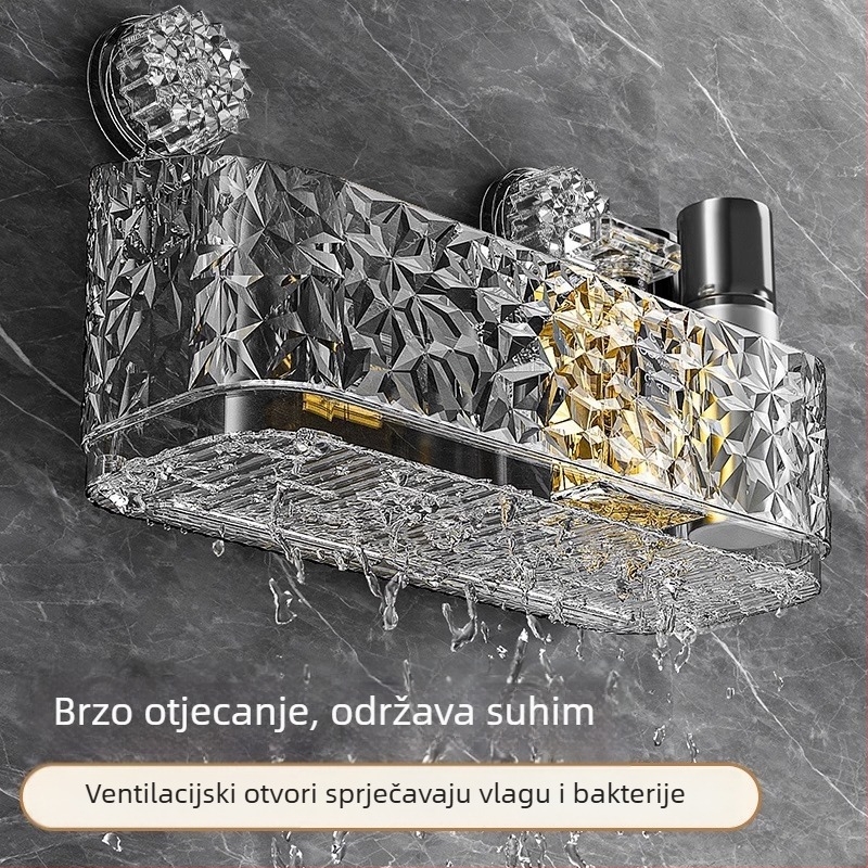 Zidni organizator za kupaonicu s usisnim čašicama, bez bušenja, za kozmetiku