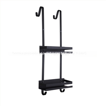 Zidni organizator kupaonice s košom za ručnike, metalni, moderni minimalistički stil, nosivost 20 kg