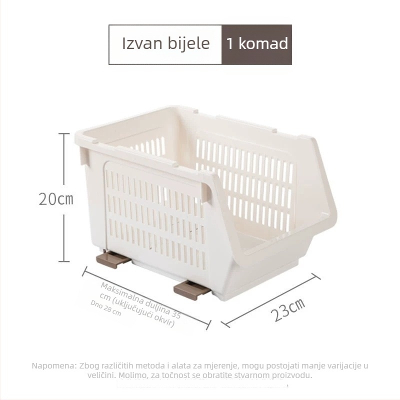 Camellia nagibni koš za pohranu, koš za voće i povrće koji se može slagati, višenamjenski plastični organizator