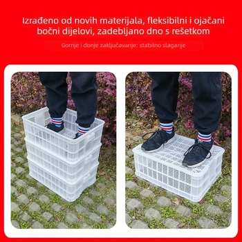 Plastična ventilirajuća košara s poklopcem za prijevoz hrane, posuda za voće i povrće