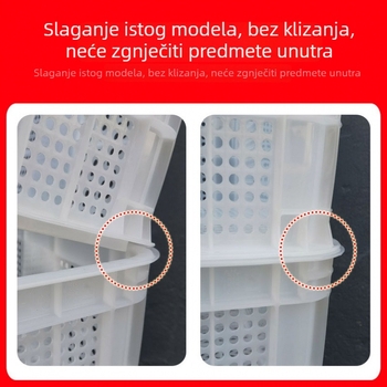 Plastična ventilirajuća košara s poklopcem za prijevoz hrane, posuda za voće i povrće