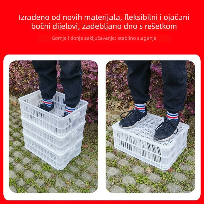 Plastična ventilirajuća košara s poklopcem za prijevoz hrane, posuda za voće i povrće