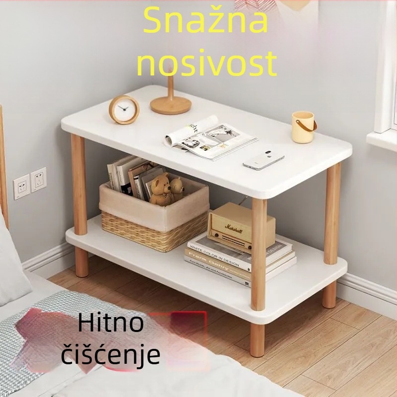Nordijskog stila noćni stol s staklenim vrhom i spremištem