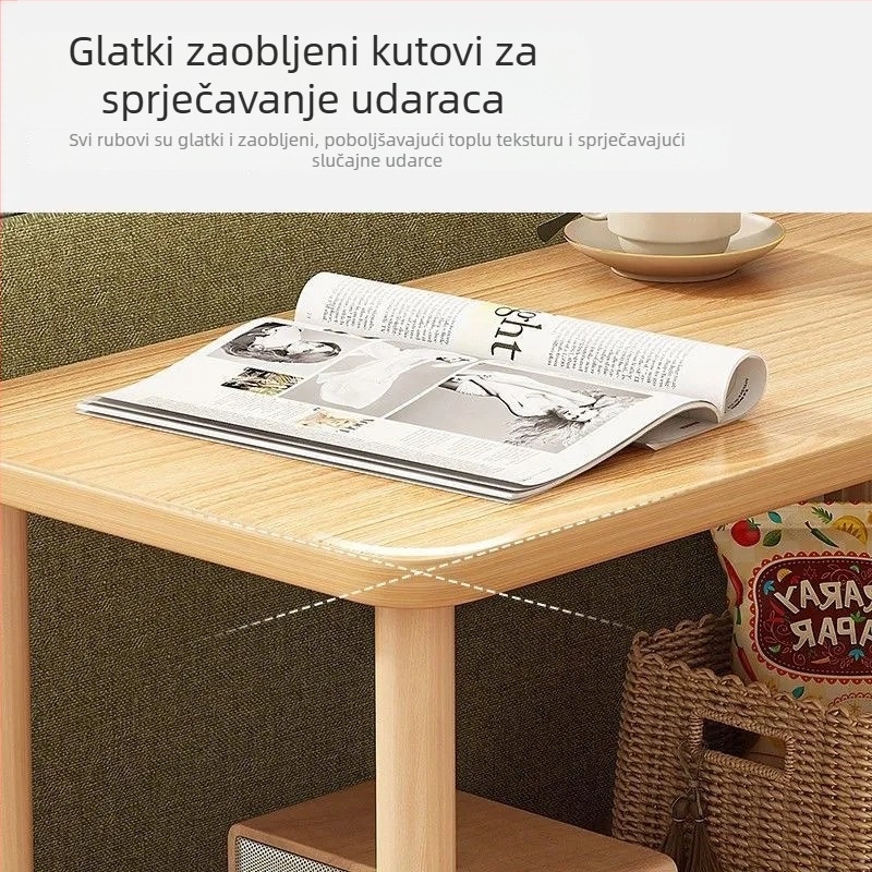 Nordijskog stila noćni stol s staklenim vrhom i spremištem