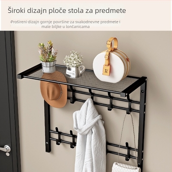 Bez bušenja: zidna vješalica za hodnik s prostorom za kapute i šešire te pomičnim kukama