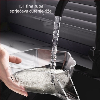 Kuhinjska odvodna košara za pranje voća i povrća, plastična posuda velikog kapaciteta, razdvajanje suho i mokro