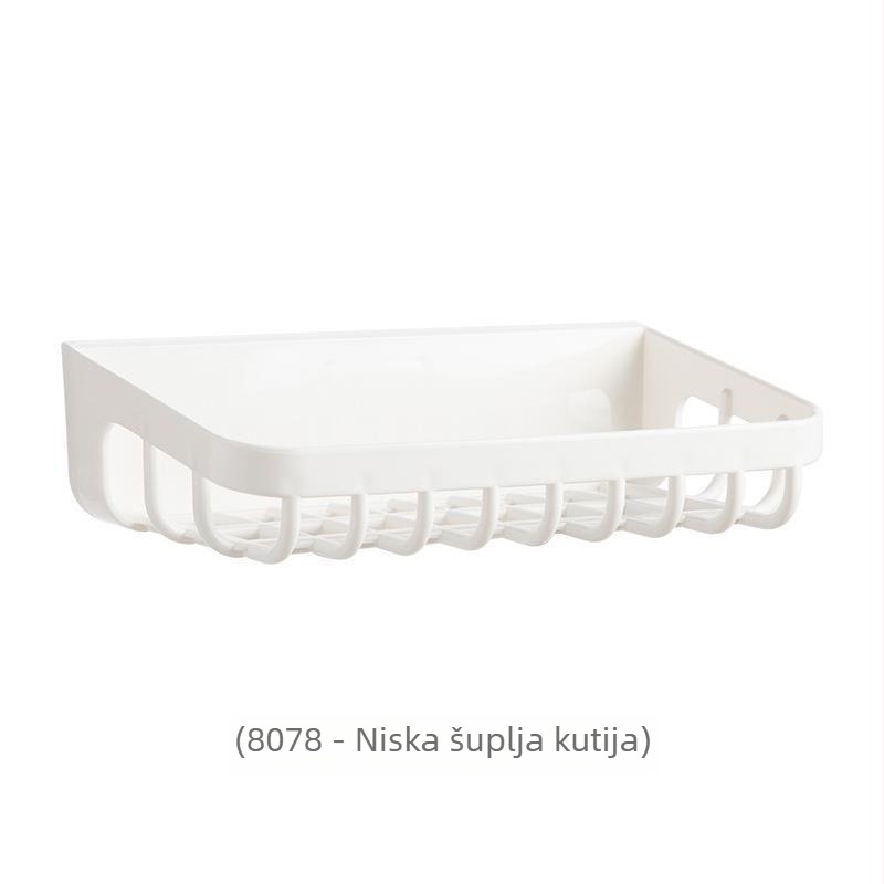 Zidni organizator kupaonice za ručnike, pastu za zube i sapun, bez bušenja, s odvodnim košem